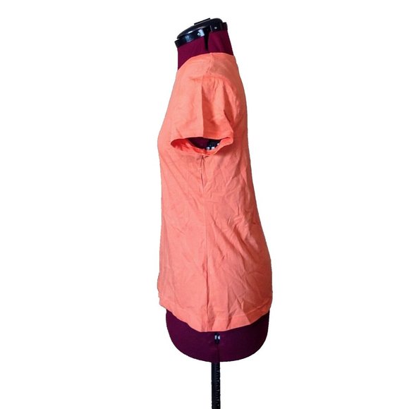 Tek Gear Womens Top Size Medium Orange Athletic Cotton Blend Short Sleeve - Picture 3 of 5